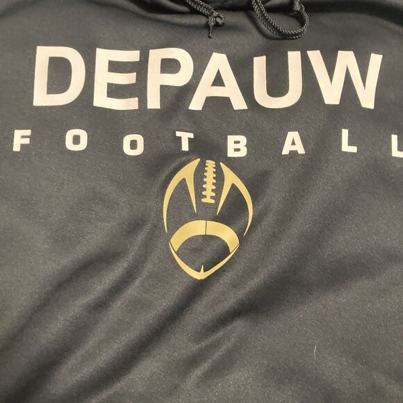 Depauw Football Hoodie Men 2XL Black Nike Sweatshirt Drawstring - Picture 5 of 11